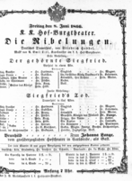 Theaterzettel (Oper und Burgtheater in Wien) 18660608 Seite: 1