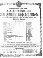 Theaterzettel (Oper und Burgtheater in Wien) 18660609 Seite: 1