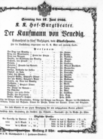 Theaterzettel (Oper und Burgtheater in Wien) 18660617 Seite: 1