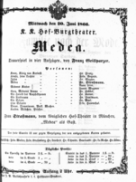 Theaterzettel (Oper und Burgtheater in Wien) 18660620 Seite: 1