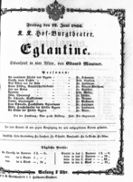 Theaterzettel (Oper und Burgtheater in Wien) 18660622 Seite: 1