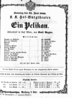 Theaterzettel (Oper und Burgtheater in Wien) 18660624 Seite: 1