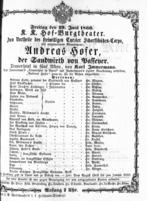 Theaterzettel (Oper und Burgtheater in Wien) 18660629 Seite: 1