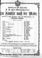 Theaterzettel (Oper und Burgtheater in Wien) 18660630 Seite: 1