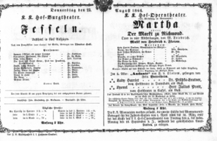 Theaterzettel (Oper und Burgtheater in Wien) 18660823 Seite: 1