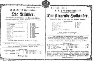 Theaterzettel (Oper und Burgtheater in Wien) 18660901 Seite: 1
