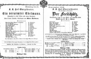 Theaterzettel (Oper und Burgtheater in Wien) 18660902 Seite: 1