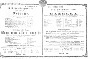 Theaterzettel (Oper und Burgtheater in Wien) 18660921 Seite: 1