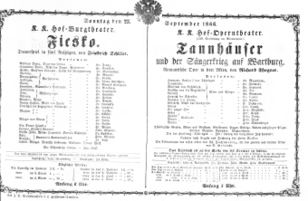 Theaterzettel (Oper und Burgtheater in Wien) 18660923 Seite: 1