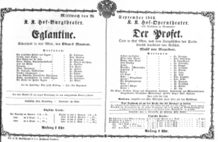 Theaterzettel (Oper und Burgtheater in Wien) 18660926 Seite: 1