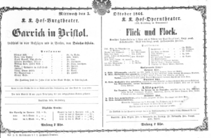 Theaterzettel (Oper und Burgtheater in Wien) 18661003 Seite: 1