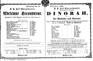 Theaterzettel (Oper und Burgtheater in Wien) 18661014 Seite: 1