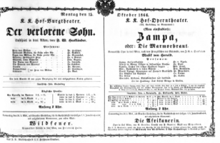 Theaterzettel (Oper und Burgtheater in Wien) 18661015 Seite: 1