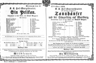 Theaterzettel (Oper und Burgtheater in Wien) 18661017 Seite: 1
