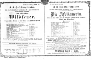 Theaterzettel (Oper und Burgtheater in Wien) 18661018 Seite: 1