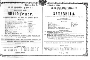 Theaterzettel (Oper und Burgtheater in Wien) 18661019 Seite: 1