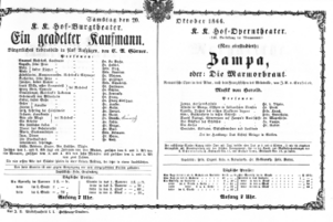 Theaterzettel (Oper und Burgtheater in Wien) 18661020 Seite: 1