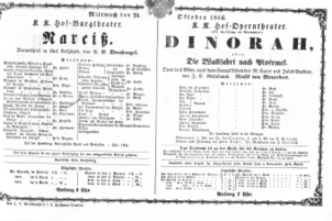 Theaterzettel (Oper und Burgtheater in Wien) 18661024 Seite: 1