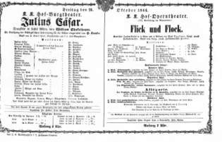 Theaterzettel (Oper und Burgtheater in Wien) 18661026 Seite: 1