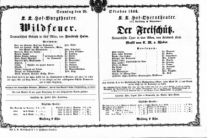 Theaterzettel (Oper und Burgtheater in Wien) 18661028 Seite: 1