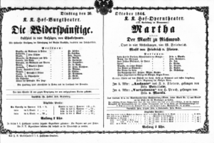 Theaterzettel (Oper und Burgtheater in Wien) 18661030 Seite: 1
