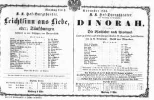 Theaterzettel (Oper und Burgtheater in Wien) 18661105 Seite: 1