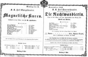 Theaterzettel (Oper und Burgtheater in Wien) 18661112 Seite: 1