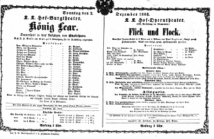 Theaterzettel (Oper und Burgtheater in Wien) 18661202 Seite: 1