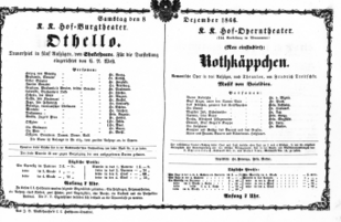 Theaterzettel (Oper und Burgtheater in Wien) 18661208 Seite: 1