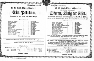 Theaterzettel (Oper und Burgtheater in Wien) 18661216 Seite: 1