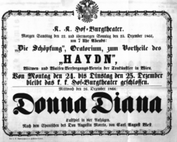 Theaterzettel (Oper und Burgtheater in Wien) 18661222 Seite: 1