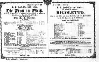 Theaterzettel (Oper und Burgtheater in Wien) 18661229 Seite: 1