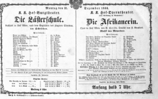 Theaterzettel (Oper und Burgtheater in Wien) 18661231 Seite: 1