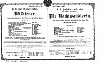 Theaterzettel (Oper und Burgtheater in Wien) 18670105 Seite: 1