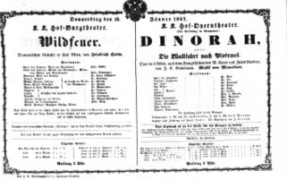 Theaterzettel (Oper und Burgtheater in Wien) 18670110 Seite: 1