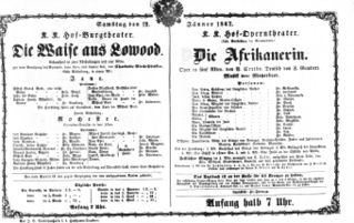 Theaterzettel (Oper und Burgtheater in Wien) 18670112 Seite: 2