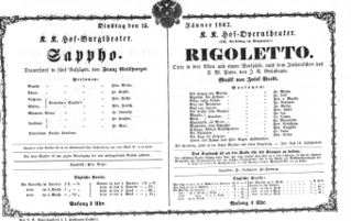 Theaterzettel (Oper und Burgtheater in Wien) 18670115 Seite: 1