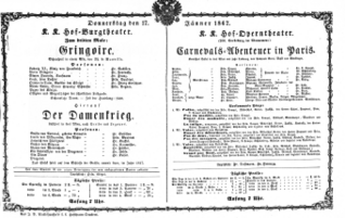 Theaterzettel (Oper und Burgtheater in Wien) 18670117 Seite: 1