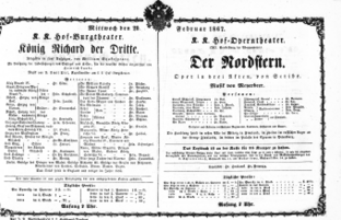 Theaterzettel (Oper und Burgtheater in Wien) 18670220 Seite: 1