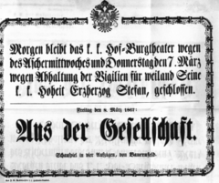 Theaterzettel (Oper und Burgtheater in Wien) 18670308 Seite: 1