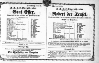 Theaterzettel (Oper und Burgtheater in Wien) 18670310 Seite: 1