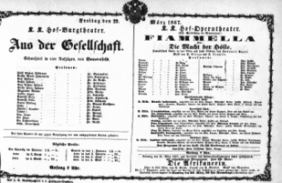 Theaterzettel (Oper und Burgtheater in Wien) 18670329 Seite: 1