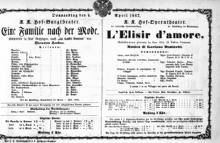 Theaterzettel (Oper und Burgtheater in Wien) 18670404 Seite: 1