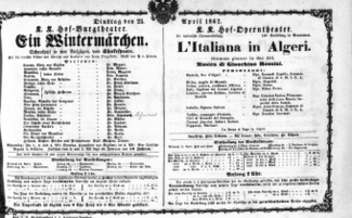 Theaterzettel (Oper und Burgtheater in Wien) 18670423 Seite: 1