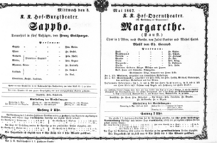 Theaterzettel (Oper und Burgtheater in Wien) 18670508 Seite: 1