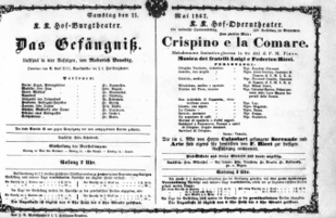 Theaterzettel (Oper und Burgtheater in Wien) 18670511 Seite: 1