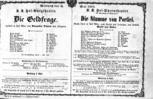 Theaterzettel (Oper und Burgtheater in Wien) 18670515 Seite: 1