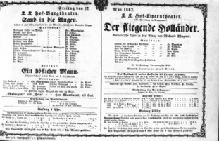 Theaterzettel (Oper und Burgtheater in Wien) 18670517 Seite: 1