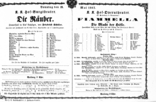 Theaterzettel (Oper und Burgtheater in Wien) 18670519 Seite: 1