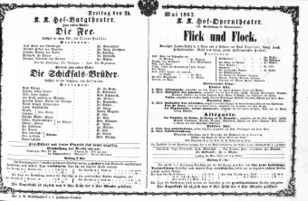 Theaterzettel (Oper und Burgtheater in Wien) 18670524 Seite: 1